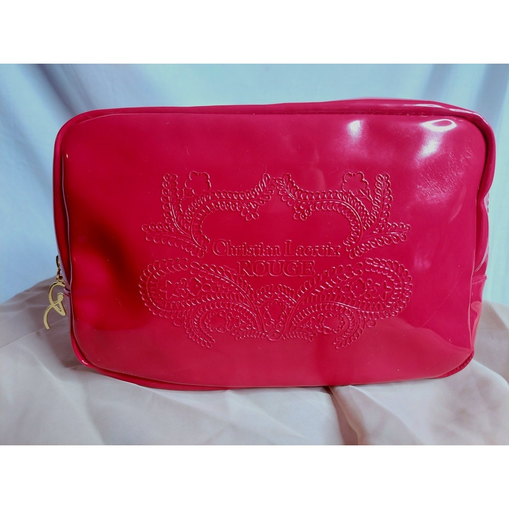 Christian Lacroix Rouge Avon Makeup Bag Red Patent Vinyl Cosmetic Travel NWOT